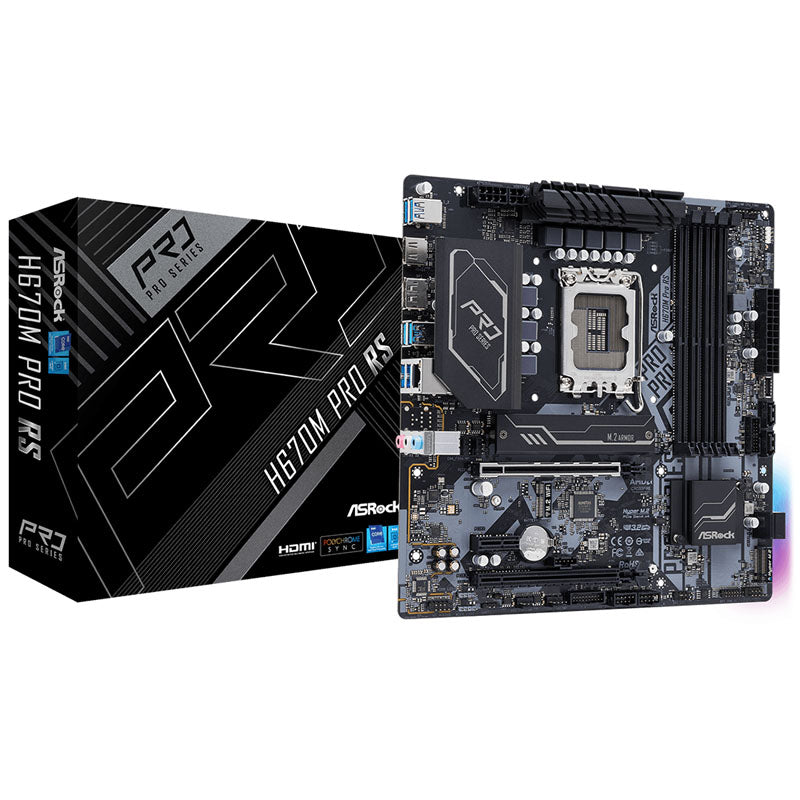 ASRock H670 H670M Pro RS LGA1700 DDR4 Micro ATX
