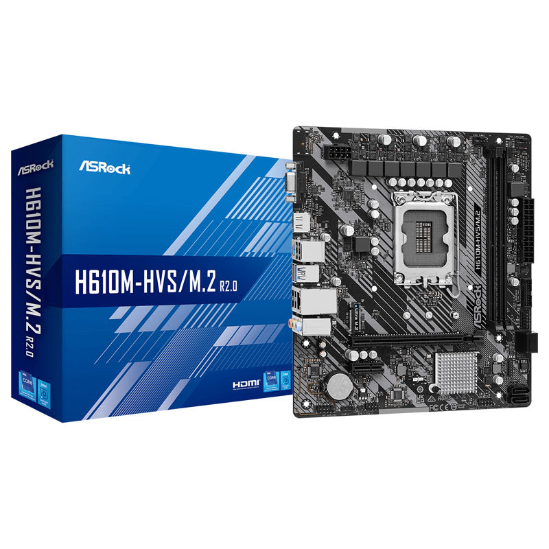 ASRock H610M-HVS/M.2 R2.0, Intel H610 Mainboard - Sockel 1700, DDR4