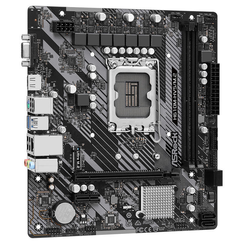 ASRock H610M-HVS/M.2 R2.0, Intel H610 Mainboard - Sockel 1700, DDR4