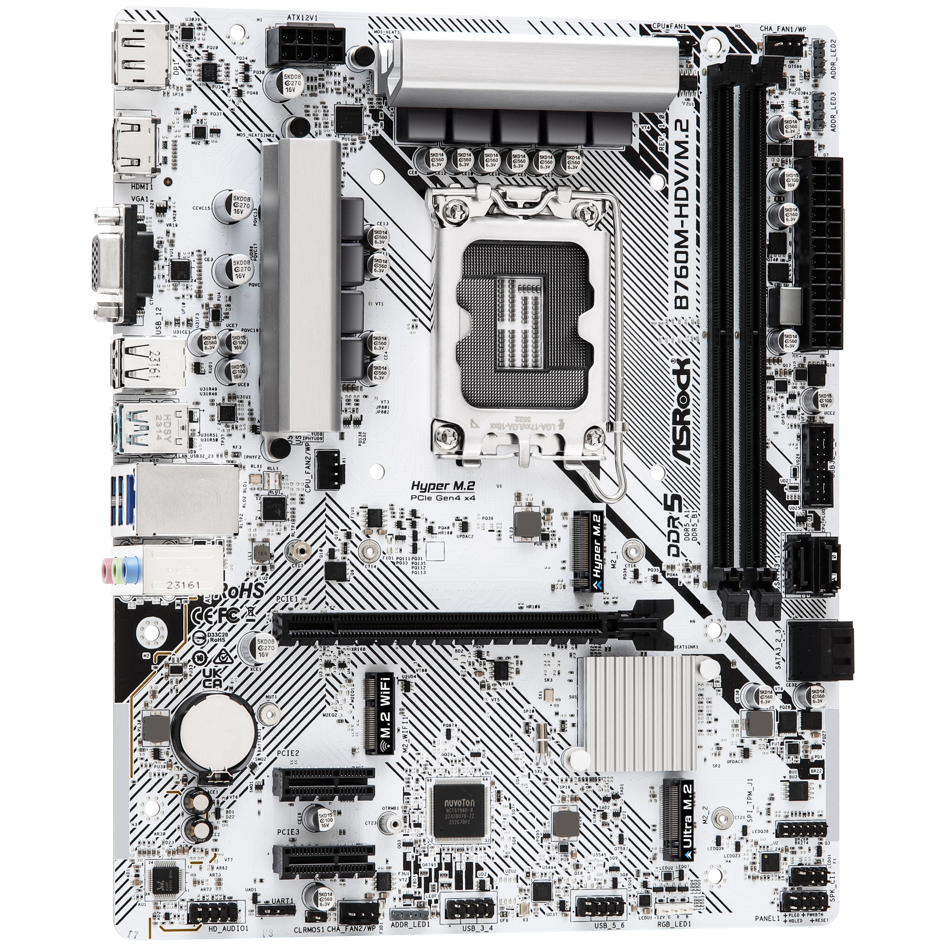 ASRock B760M-HDV/M.2, Intel B760 Mainboard - Sockel 1700, DDR5