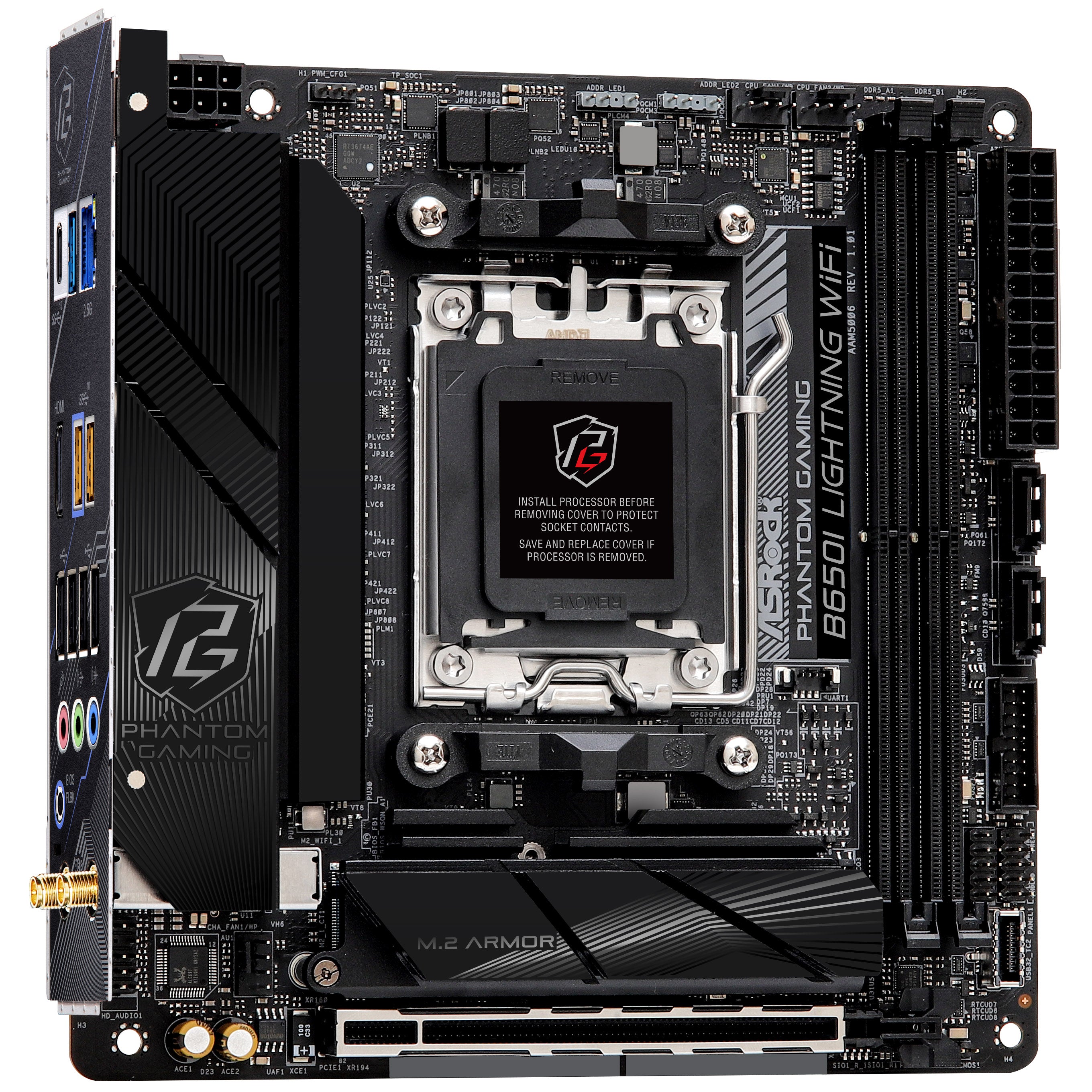ASRock B650I Lightning WiFi, AMD B650 Mainboard - Sockel AM5, DDR5