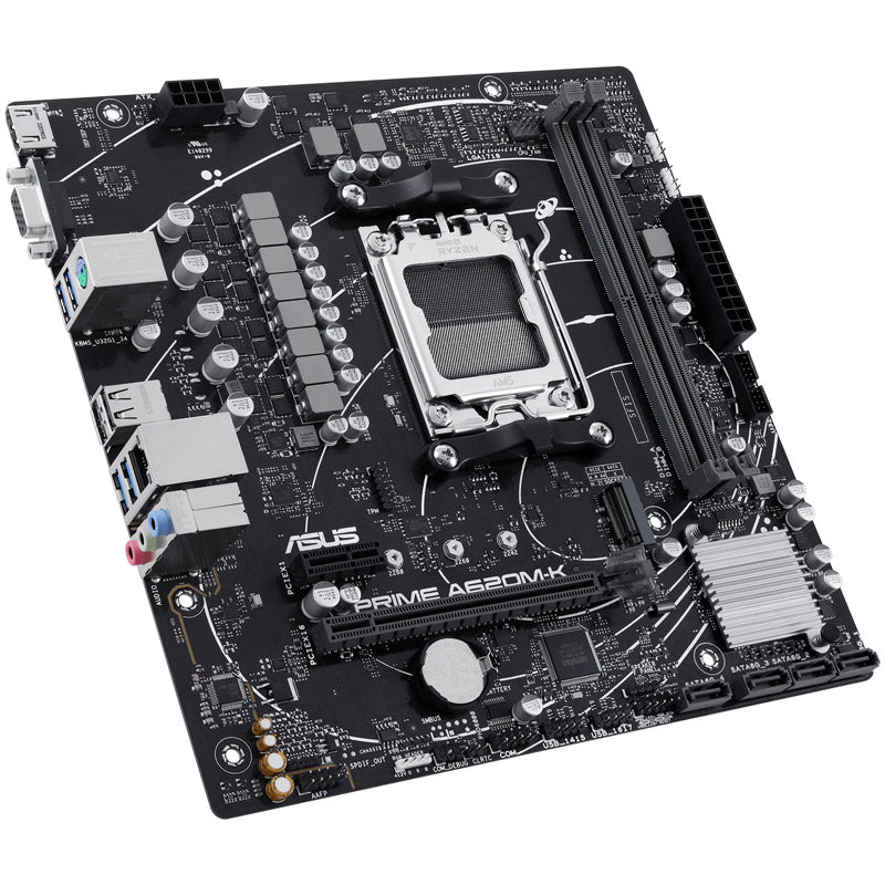ASUS Prime A620M-K, AMD A620 Mainboard, Sockel AM5, DDR5