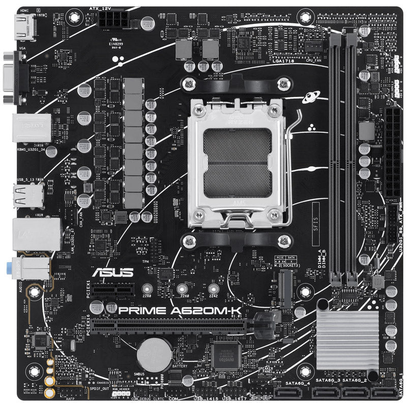 ASUS Prime A620M-K, AMD A620 Mainboard, Sockel AM5, DDR5