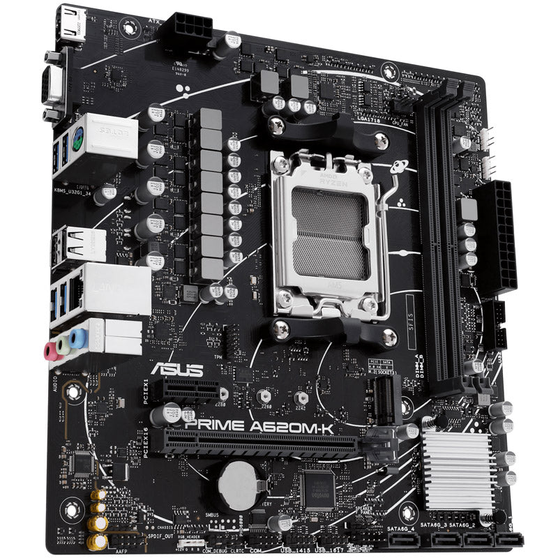 ASUS Prime A620M-K, AMD A620 Mainboard, Sockel AM5, DDR5