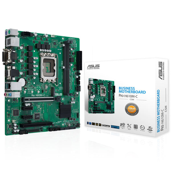 ASUS PRO H610M-C-CSM, Intel H610 Mainboard, Sockel 1700, DDR5