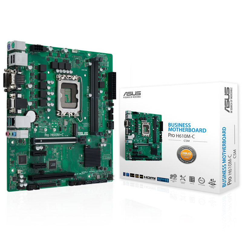 ASUS PRO H610M-C-CSM, Intel H610 Mainboard, Sockel 1700, DDR5