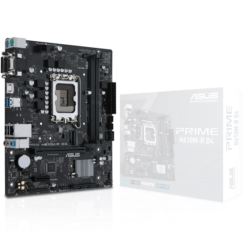 ASUS ASUS Prime H610M-R D4-SI, Intel H610 Mainboard, Sockel 1700, DDR4