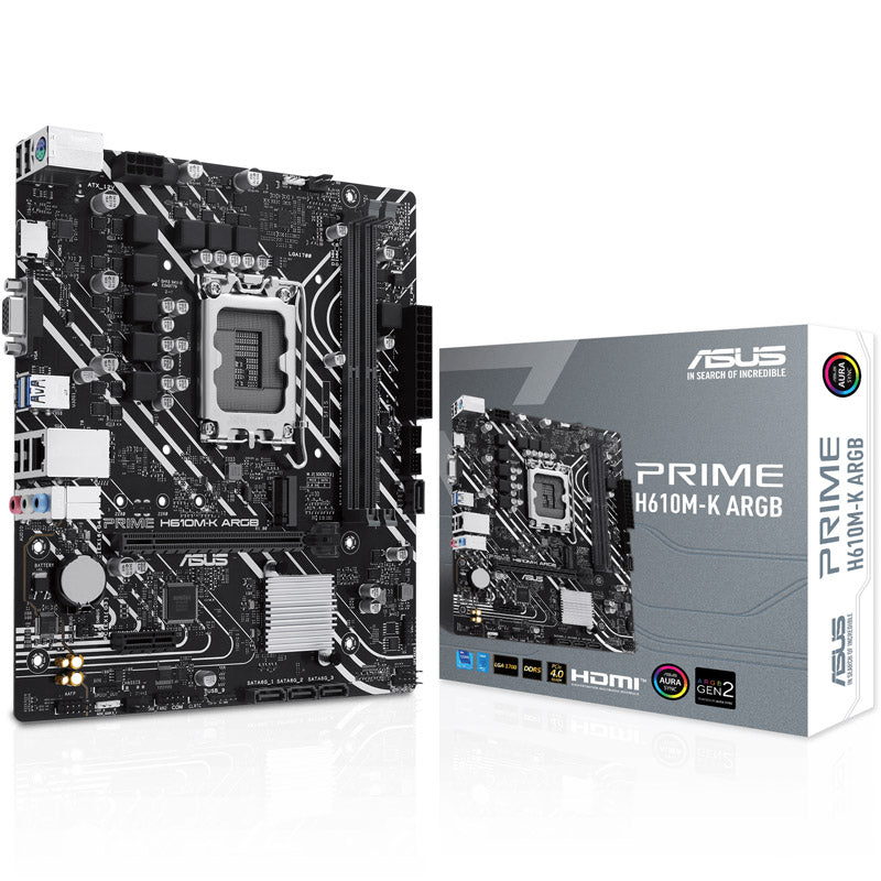 ASUS Prime H610M-K ARGB, Intel H610 Mainboard - Sockel 1700, DDR5