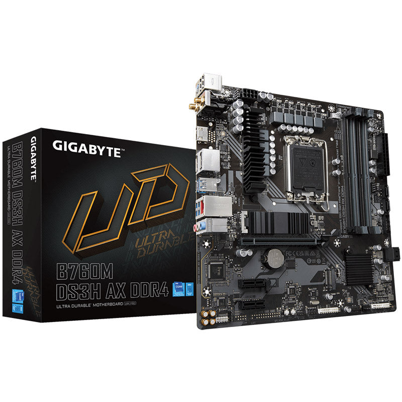 GIGABYTE B760M DS3H AX DDR4, Intel B760 Mainboard - Sockel 1700, DDR4