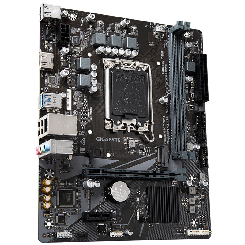 GIGABYTE H610M K DDR4, Intel H610 Mainboard - Sockel 1700, DDR4
