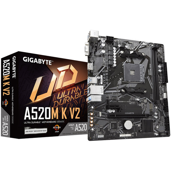GIGABYTE A520M K V2, AMD A520 Mainboard, Sockel AM4, DDR4