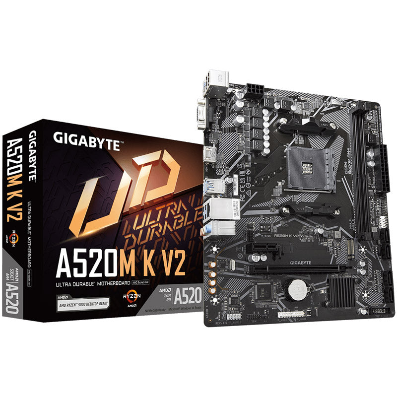 GIGABYTE A520M K V2, AMD A520 Mainboard, Sockel AM4, DDR4