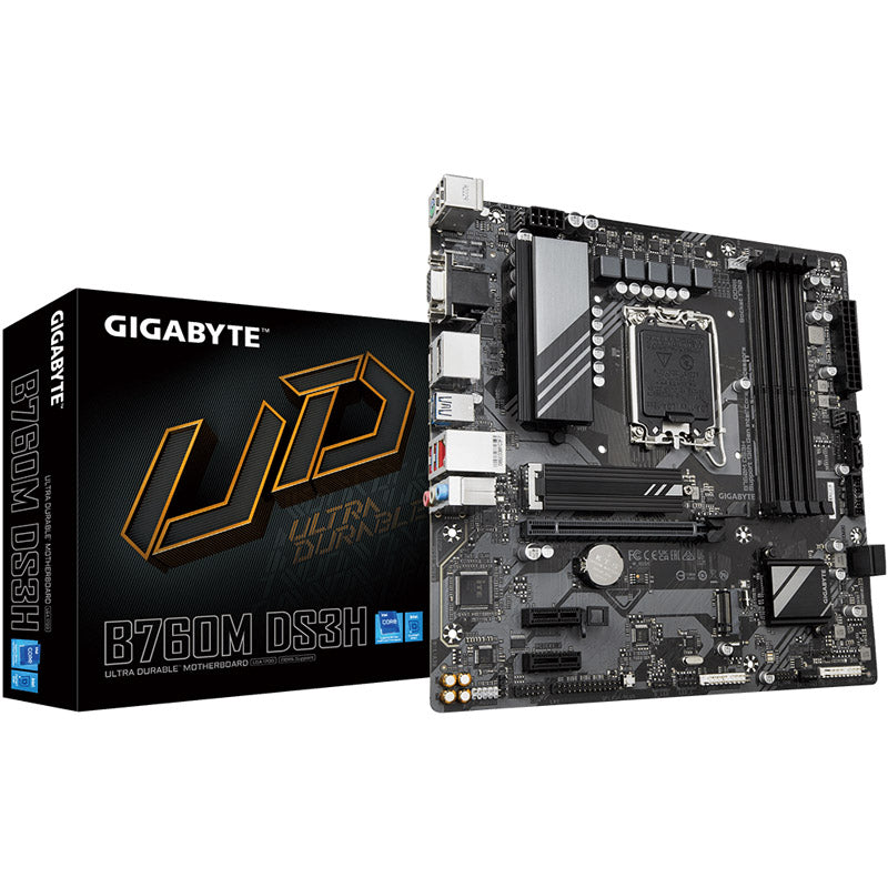 GIGABYTE B760M DS3H, Intel B760 Mainboard - Sockel 1700, DDR5