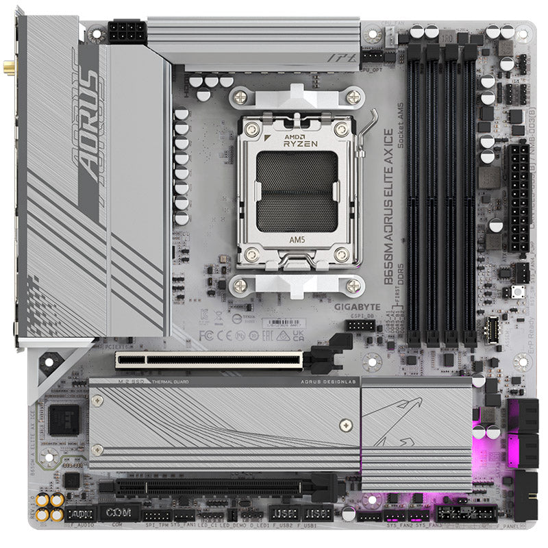 GIGABYTE B650M Aorus Elite AX ICE, AMD B650 Mainboard - Sockel AM5, DDR5