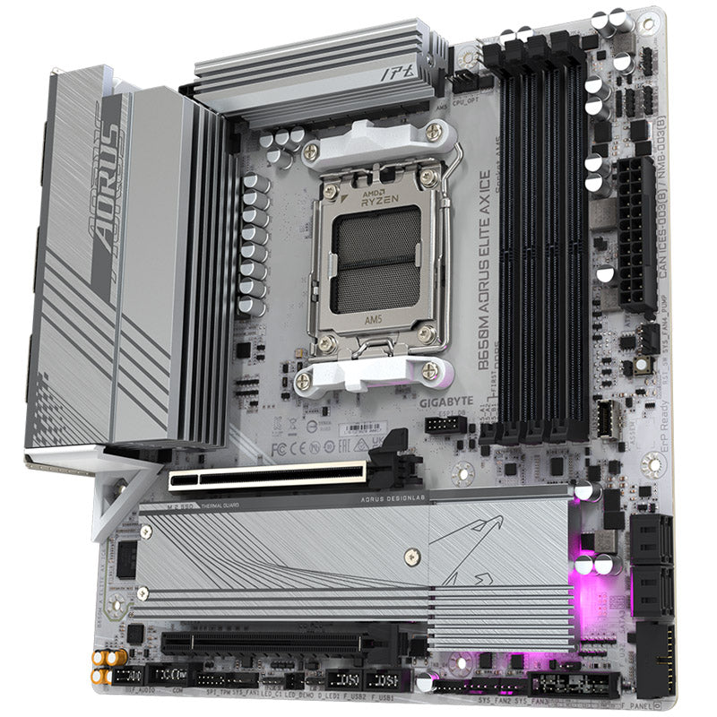 GIGABYTE B650M Aorus Elite AX ICE, AMD B650 Mainboard - Sockel AM5, DDR5