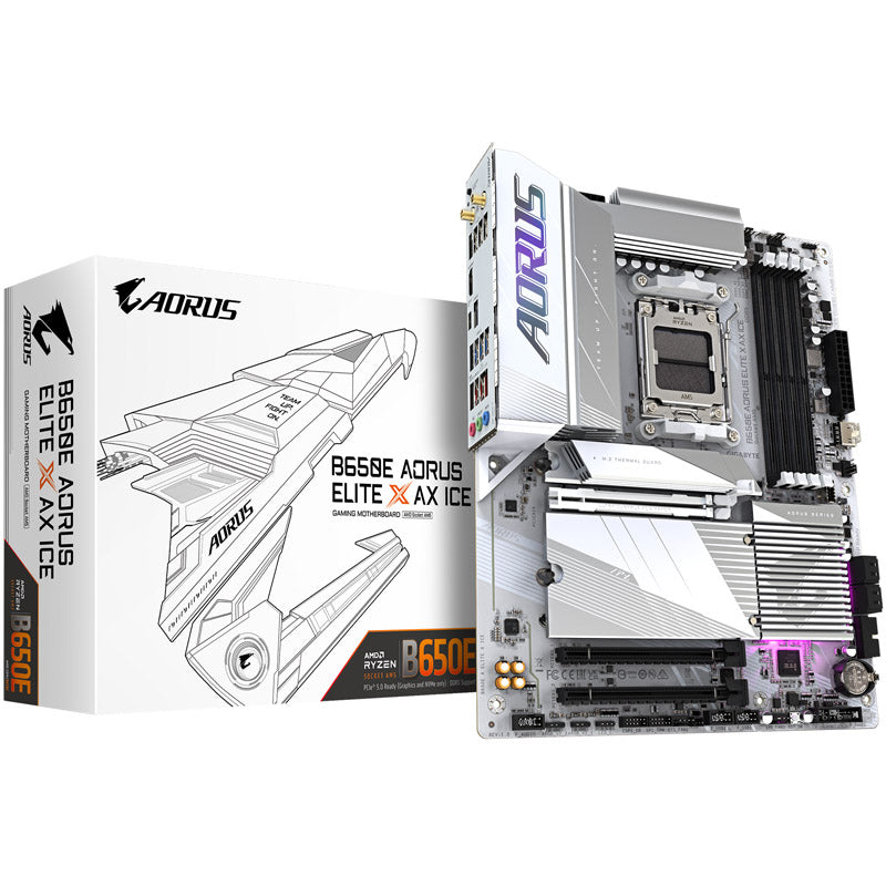 GIGABYTE B650E Aorus Elite X AX ICE, AMD B650E Mainboard - Sockel AM5, DDR5