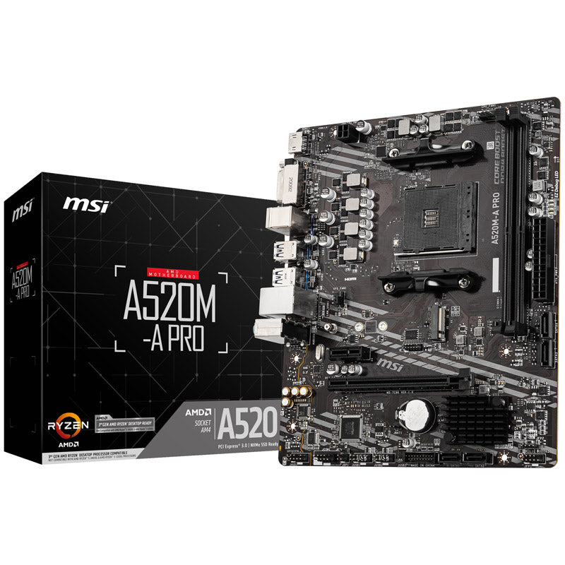 MSI A520M-A Pro, AMD A520 Mainboard - Sockel AM4