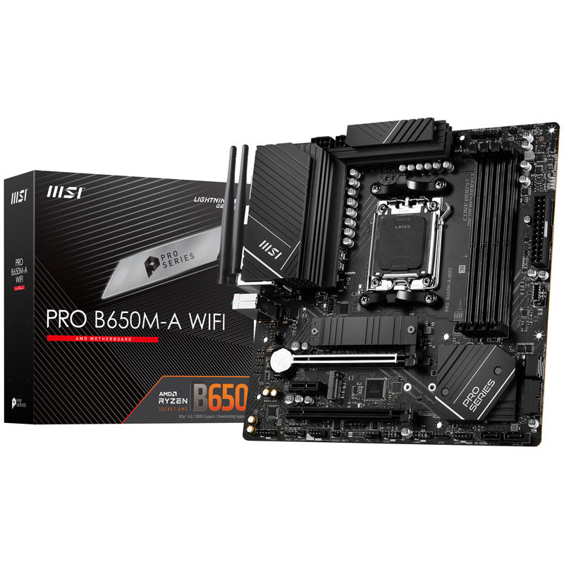 MSI Pro B650M-A WiFi, AMD B650 Mainboard - Sockel AM5, DDR5