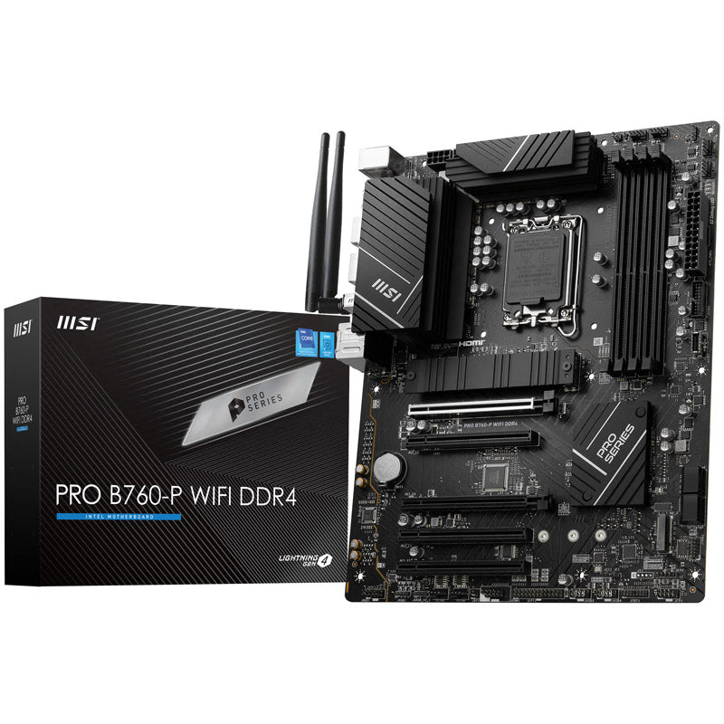 MSI Pro B760-P WiFi DDR4, Intel B760 Mainboard - Sockel 1700, DDR4
