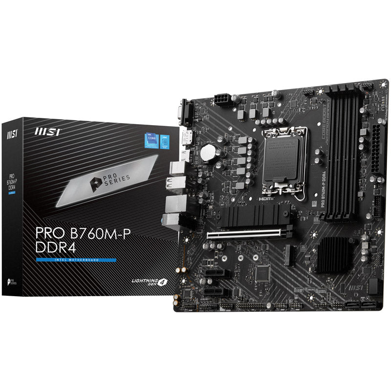MSI Pro B760M-P DDR4, Intel B760 Mainboard - Sockel 1700, DDR4