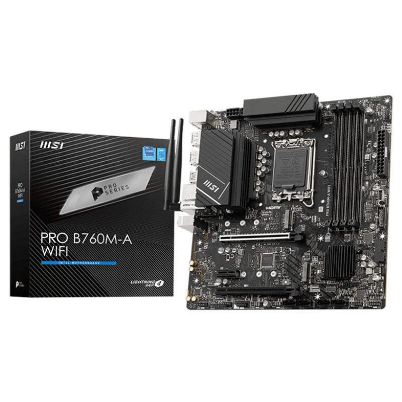 MSI Pro B760M-A WiFi, Intel B760 Mainboard - Sockel 1700, DDR5