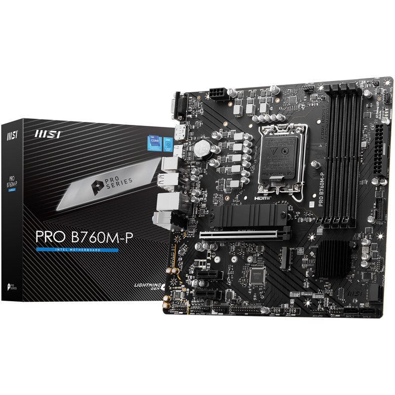 MSI Pro B760M-P, Intel B760 Mainboard - Sockel 1700, DDR5
