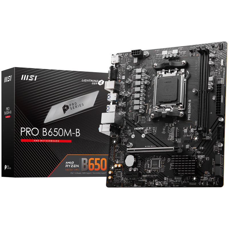MSI Pro B650M-B, AMD B650 Mainboard - Sockel AM5, DDR5