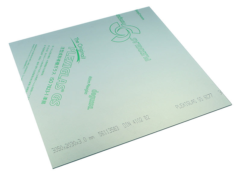 Acrylglas GS transparent, hellgrün in 500x500mm