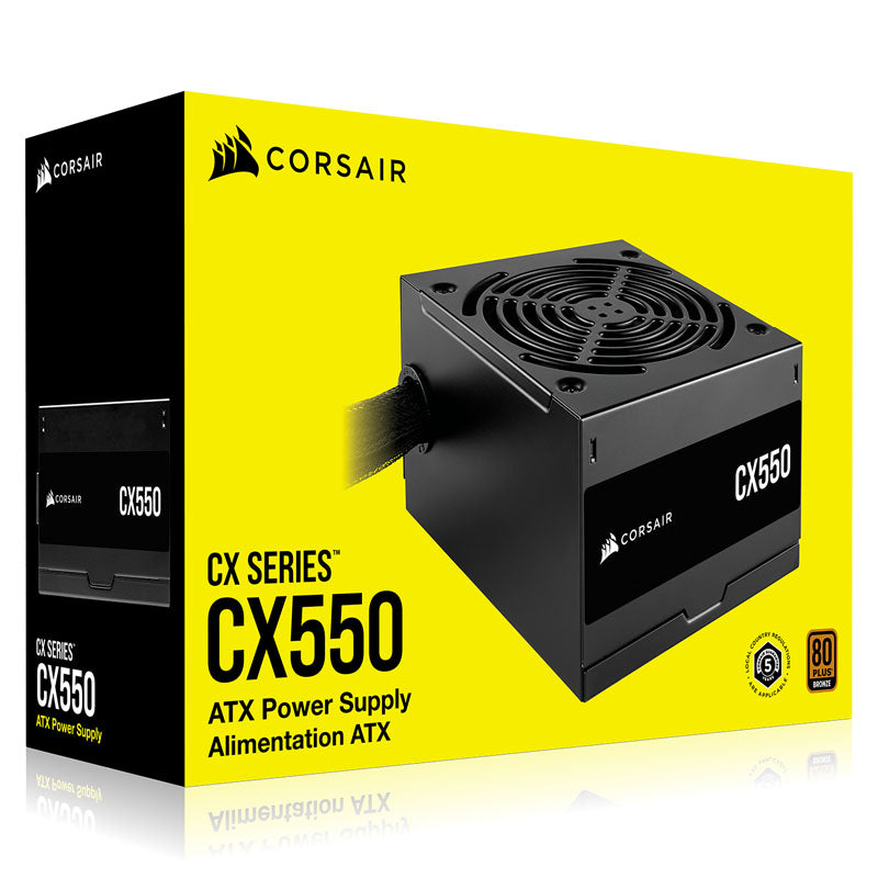 Corsair CX (2023) Black 550W Non-Modular 80+ Bronze Certified