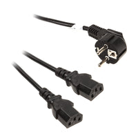 InLine Y-Verteilerkabel, 1x SchuKo zu 2x Kaltgerätebuchse, 1,8m