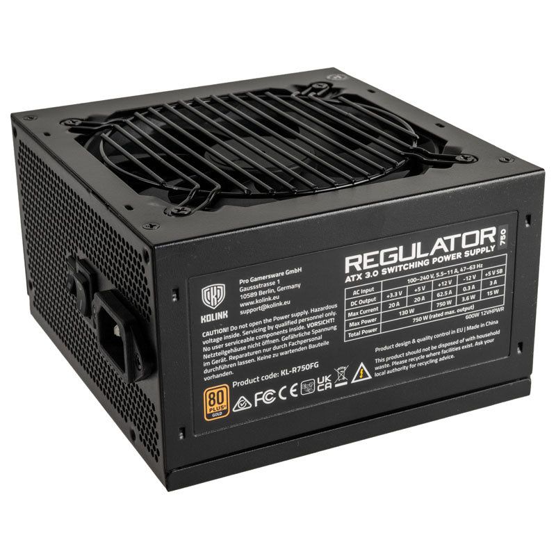 KOLINK Regulator 750W Entièrement Modulaire Certifié 80+ Or ATX