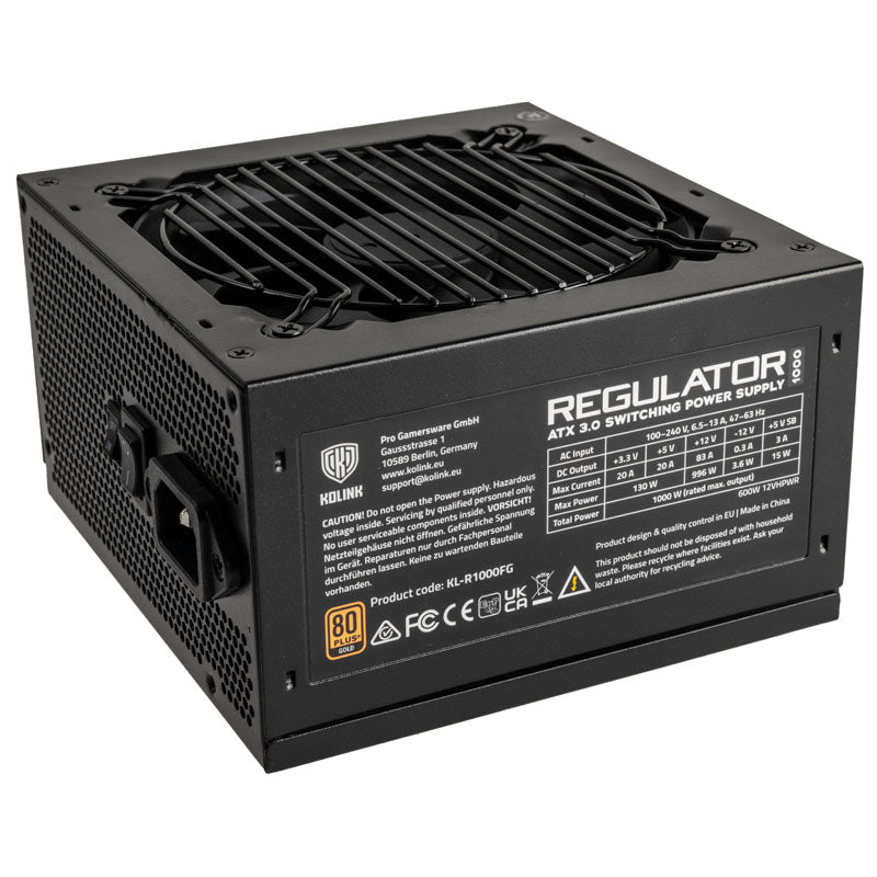 KOLINK Régulateur ATX 1000W entièrement modulaire certifié 80+ Or