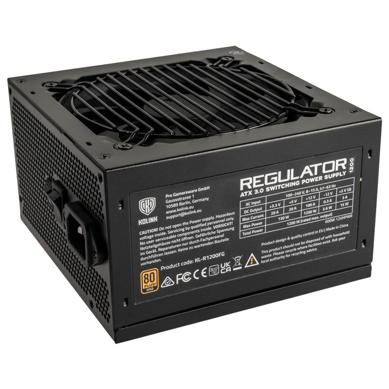 KOLINK Regulator Black 1200W Fully Modular 80+ Gold Certified ATX