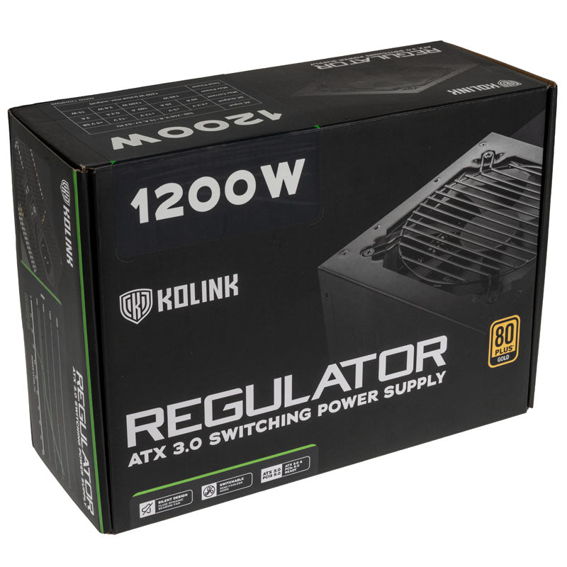 KOLINK Regulator Black 1200W Fully Modular 80+ Gold Certified ATX