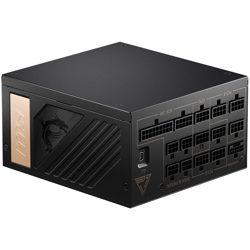 MSI MEG Ai1300P PCIE5 Black / Copper ATX 1300W Fully Modular 80+ Platinum Certified