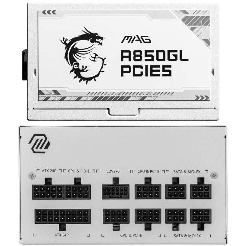 MSI MAG A850GL PCIE5 White 850W Fully Modular 80+ Gold ATX