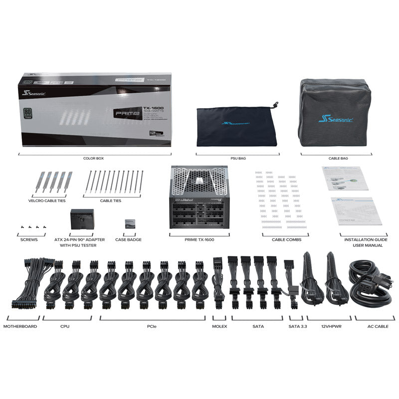 1600W Seasonic PRIME TX-1600 ATX 3.1 |80+ Titanium