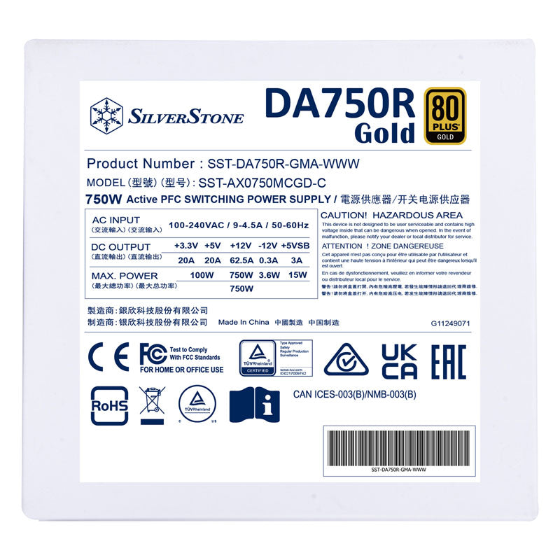 Silverstone DA750R-GMA White 750W Fully Modular 80+ Gold