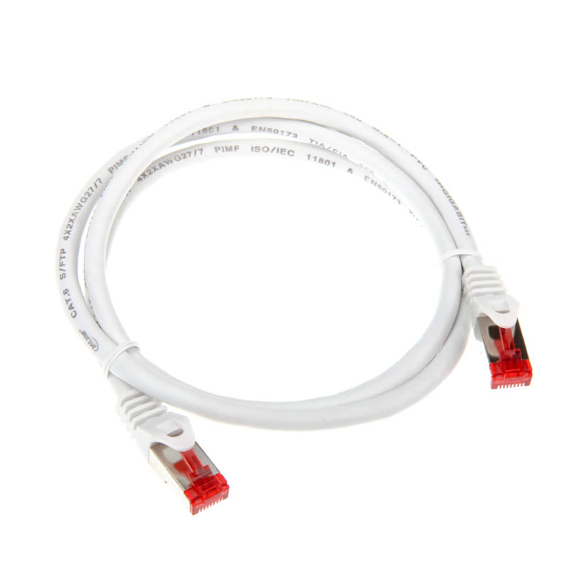 InLine Patchkabel Cat.6, S/FTP (PiMf), 250MHz, weiß - 1m
