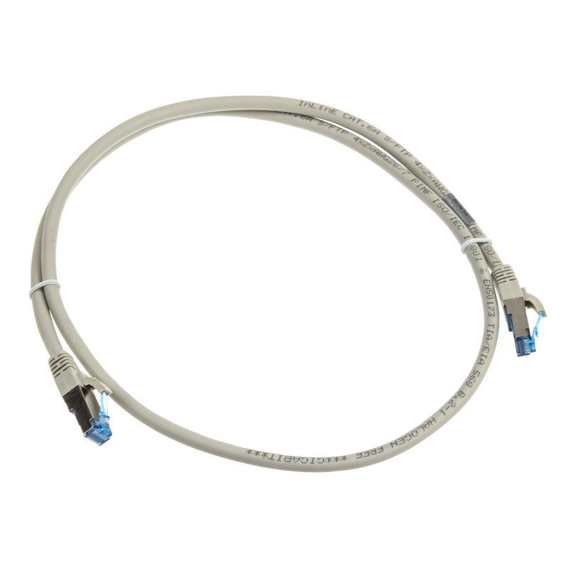 InLine Patchkabel Cat.6A, S/FTP (PiMf), 500MHz, grau - 1m