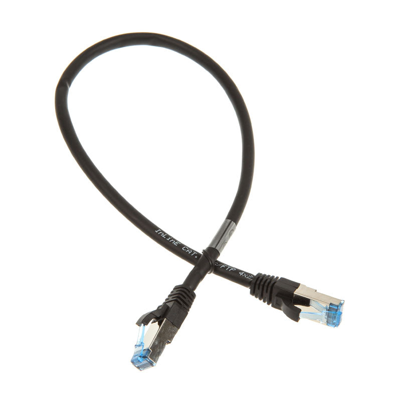 InLine Patchkabel Cat.6A, S/FTP (PiMf), 500MHz, schwarz - 0,5m