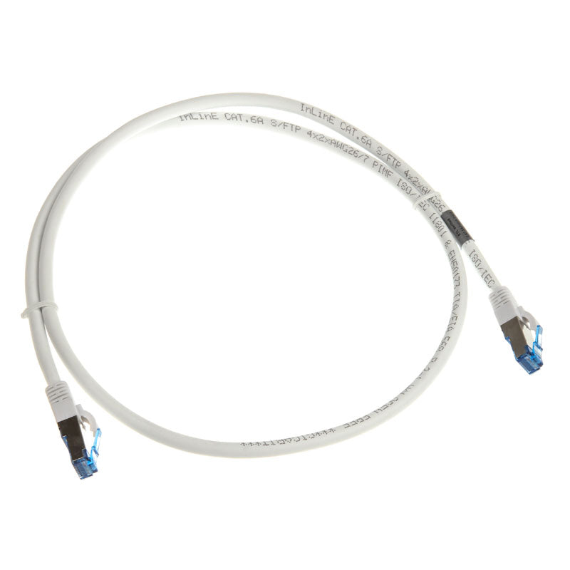 InLine Patchkabel Cat.6A, S/FTP (PiMf), 500MHz, weiß - 1m