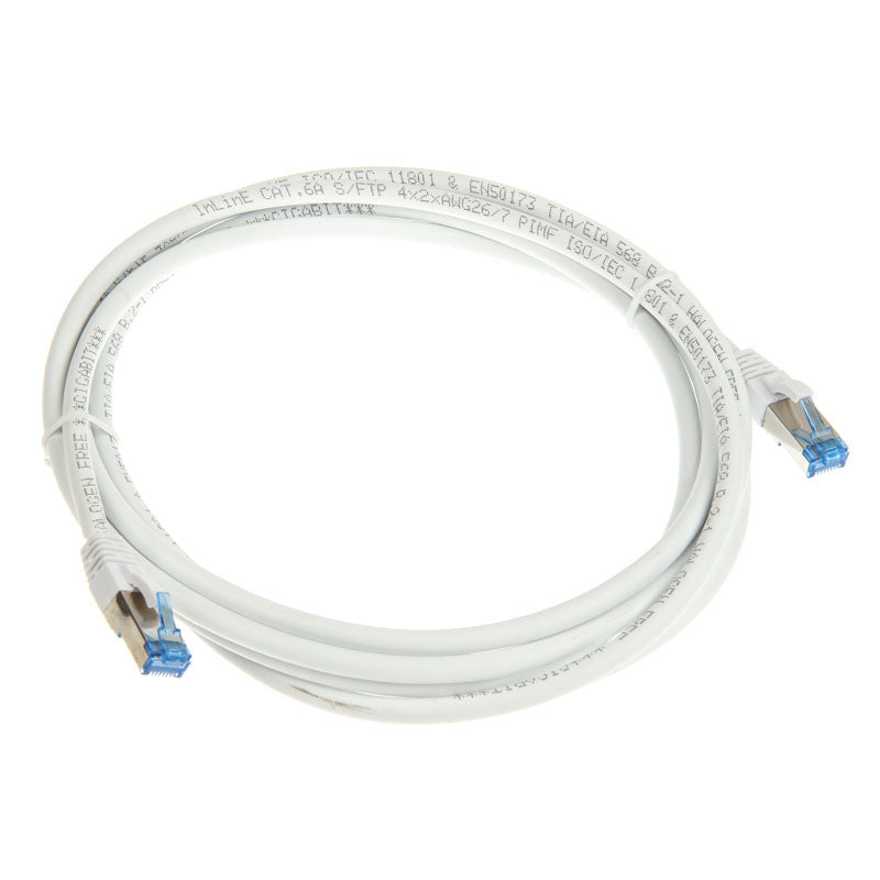 InLine Patchkabel Cat.6A, S/FTP (PiMf), 500MHz, weiß - 3m