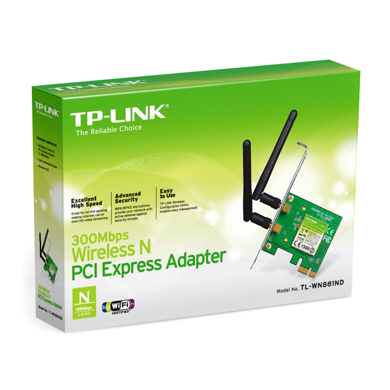 TP-Link Wireless LAN Adapter, PCIe 802.11n, TL-WN881ND