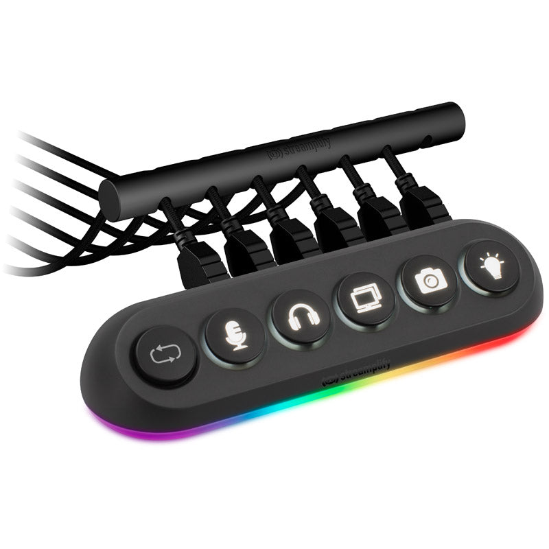 Streamplify HUB DECK 5, 4x USB 3.0, 1x USB 2.0, RGB, 12V, EU-Netzkabel - schwarz