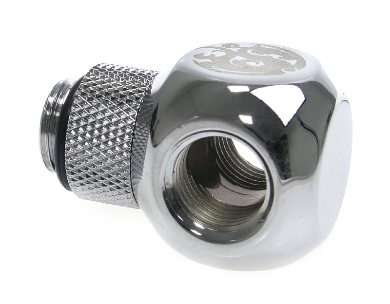 Bitspower Adapter T-Splitter G1/4 Zoll AG auf 2x G1/4 Zoll IG - drehbar, silber glänzend