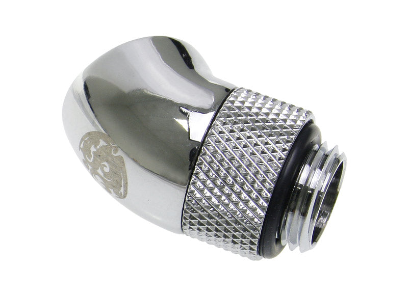 Bitspower Adapter 45 Grad G1/4 Zoll AG auf G1/4 Zoll IG - drehbar, silber glänzend