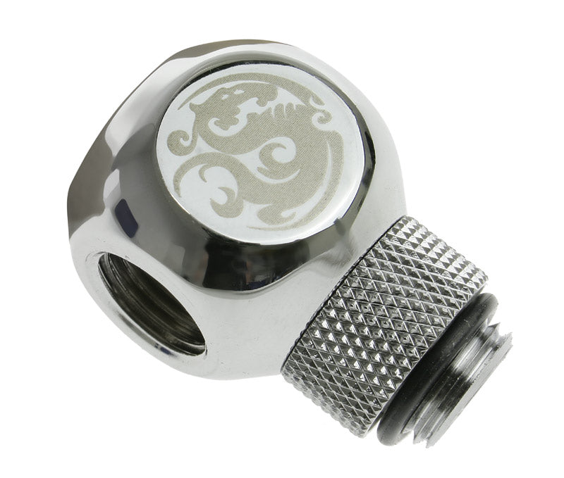 Bitspower Adapter T-Splitter G1/4 Zoll AG auf 2x G1/4 Zoll IG - drehbar, TII, silber glänzend