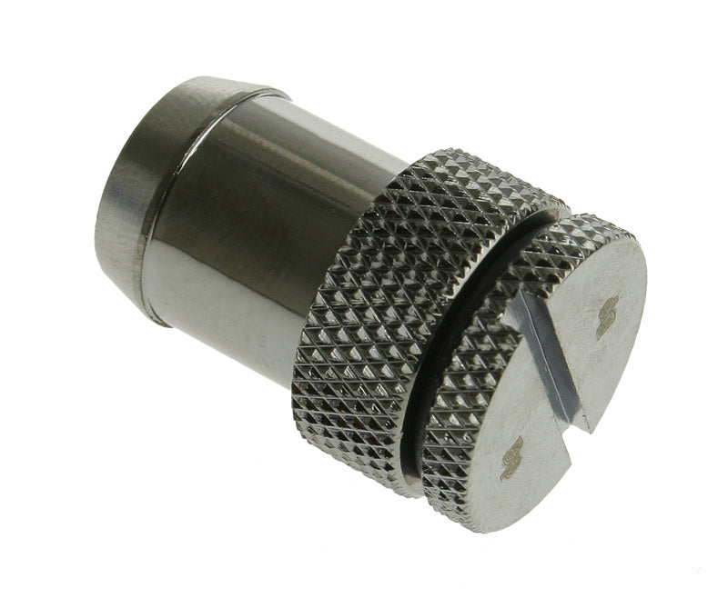 Bitspower Adapter 13mm ID auf G1/4 Zoll IG mit Verschlussstopfen - schwarz glänzend