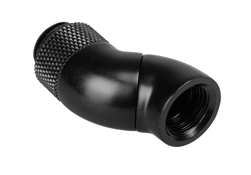 Bitspower Adapter 90 Grad G1/4 Zoll AG auf G1/4 Zoll IG - 2x drehbar, schwarz matt